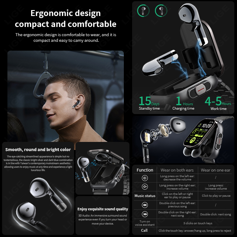 NFC Smart Watch TWS 2-in-1 Hea – Smartwatch Nexus recenzja i cena