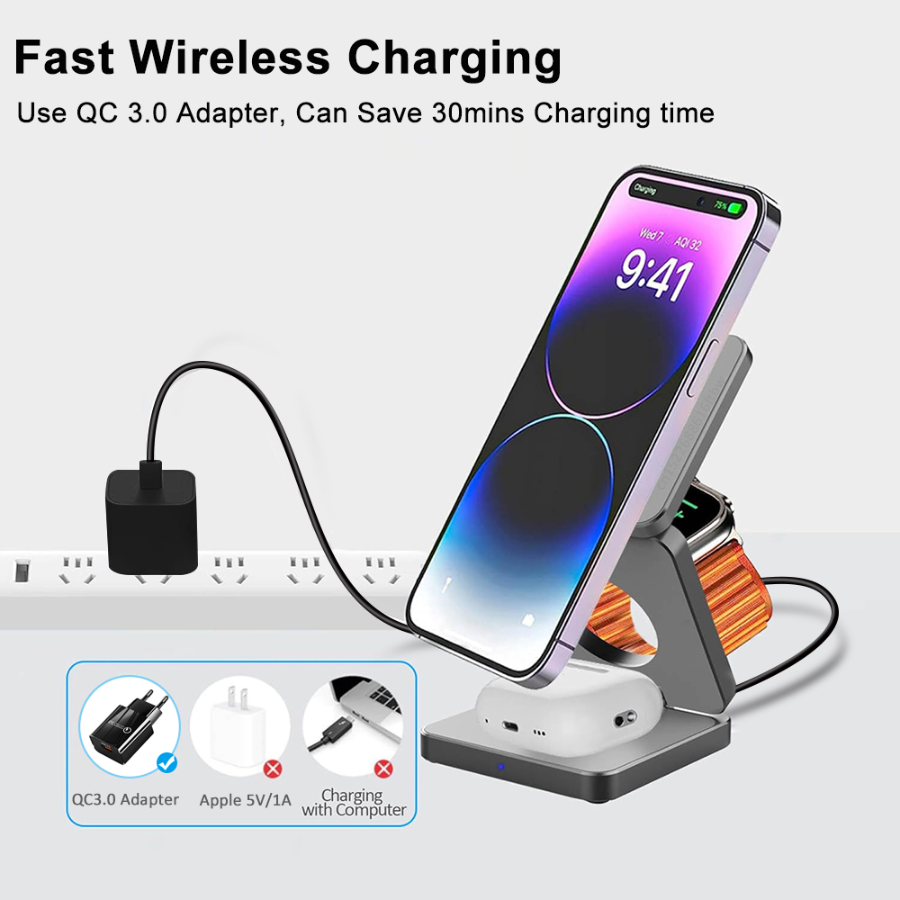 Wireless Charger 3 in 1 Foldab – Smartwatch Ac recenzja i cena