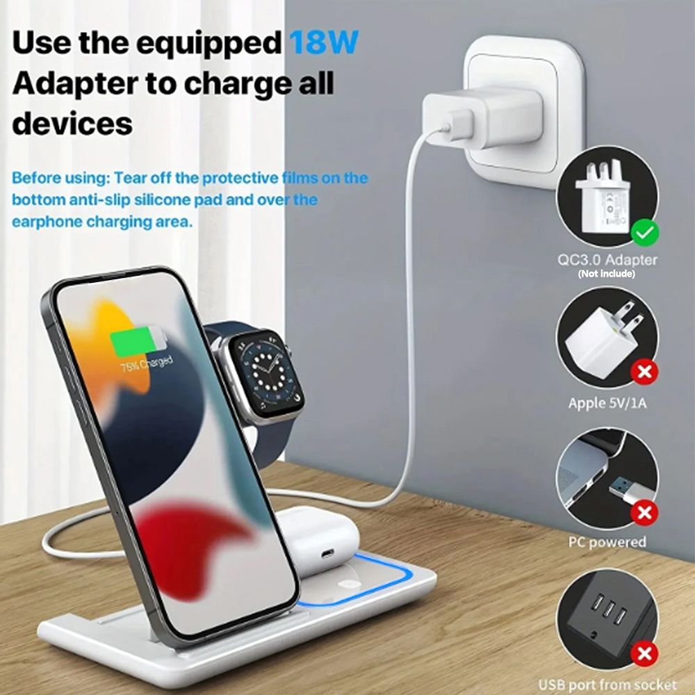 15W 3 in 1 Wireless Charger St – Watch Charging Dock recenzja i cena