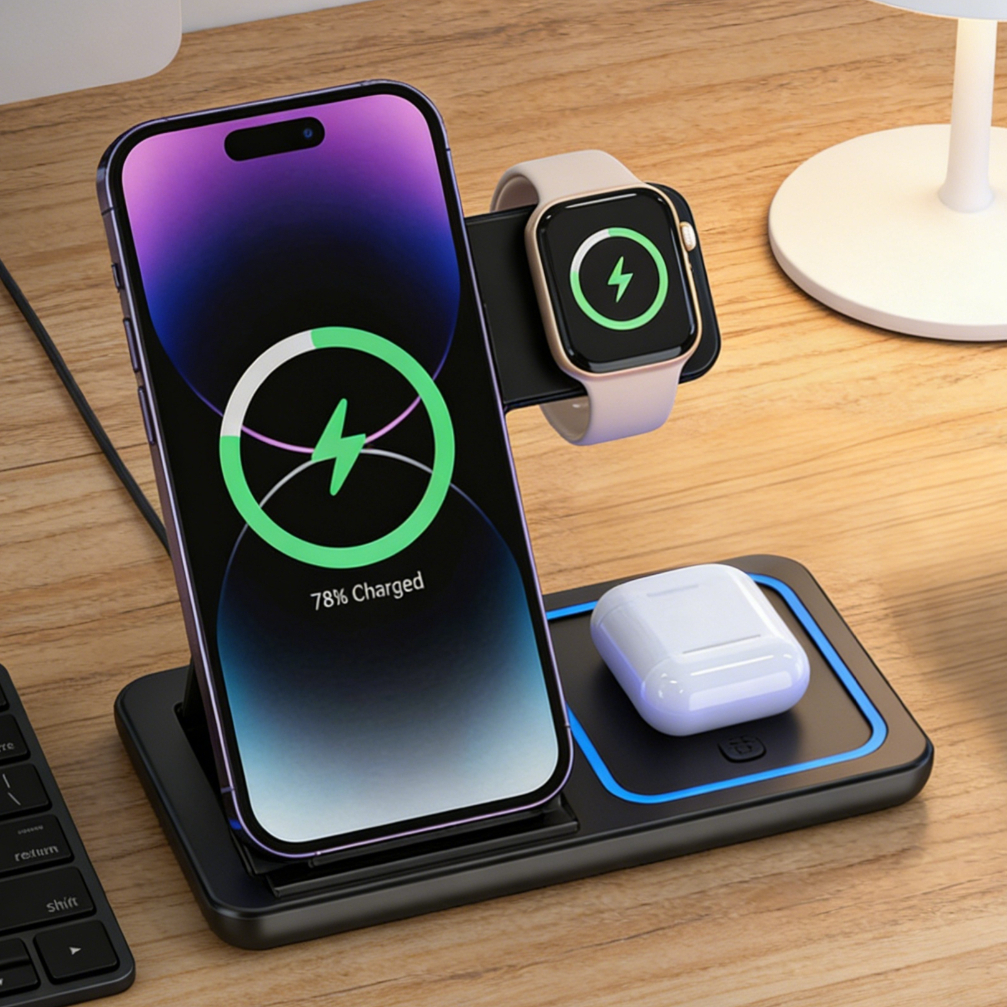 Foldable 3 in 1 Wireless Charg – Watch Charging Dock recenzja i cena