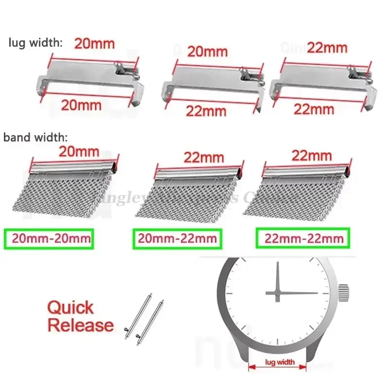 2pcs Watch Band Adapters 20mm  – Watch Band Connector recenzja i cena